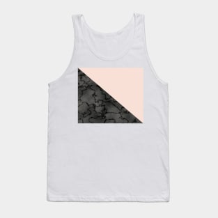 Peach and black dark marble Tank Top